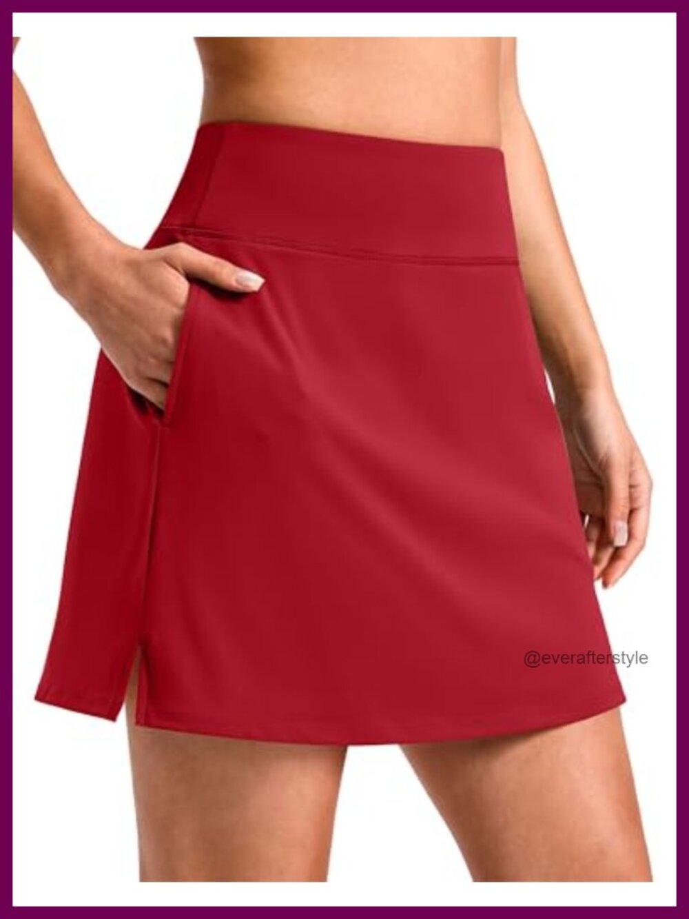 SANTINY Skort 14" 16" with 3 Pockets High Waist A-Line Athletic Golf Tennis